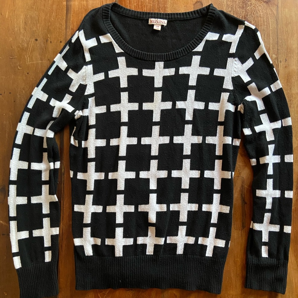 Black and white sweater
